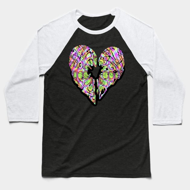 Broken Heart Water Ripple Baseball T-Shirt by psanchez